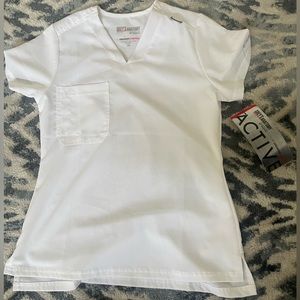 NWT Greys anatomy white scrub top XS